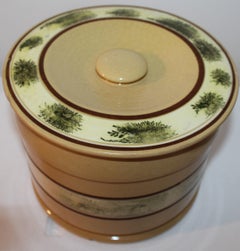 19Thc Mocha Yellow Ware Butter Tub with Lid