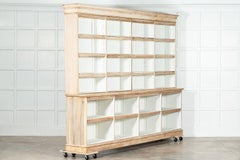 19thC Monumental English Bleached Oak Library Bookcase
