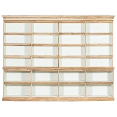 19thC Monumental English Bleached Oak Library Bookcase