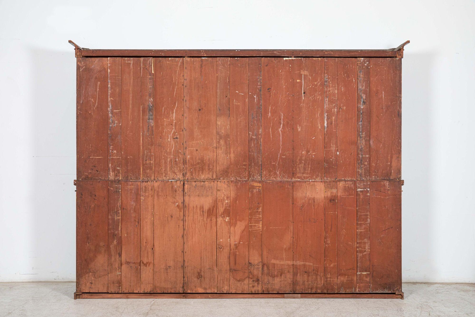 19thC Monumental English Mahogany Open Library Bookcase 9