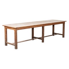 Tavolo da fattoria monumentale francese in Oak e legno di frutta del XIX secolo