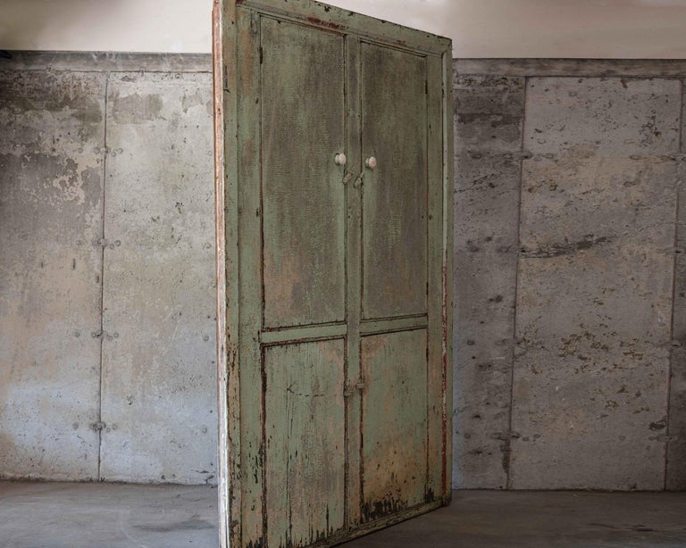 19thC Monumental Country Painted Cupboard For Sale at 1stDibs