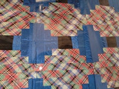 19Thc Mounted Quaker Doll Quilt