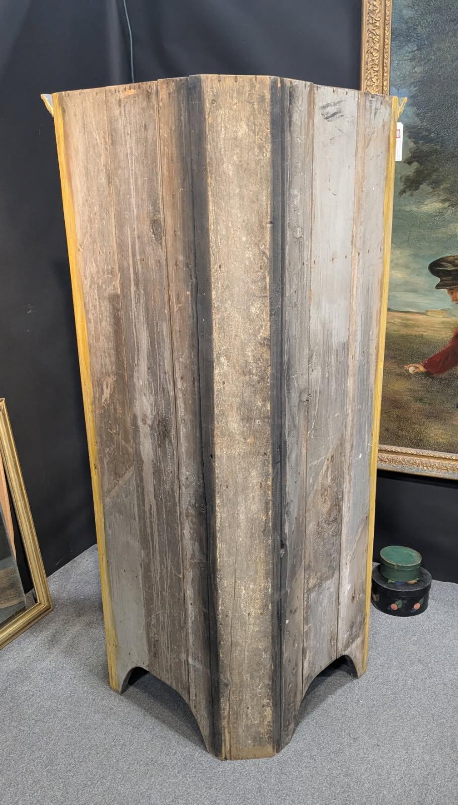 Adirondack 19thc Mustard Painted Corner Cupboard For Sale
