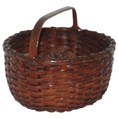 19th Century Natural Basket with Handle