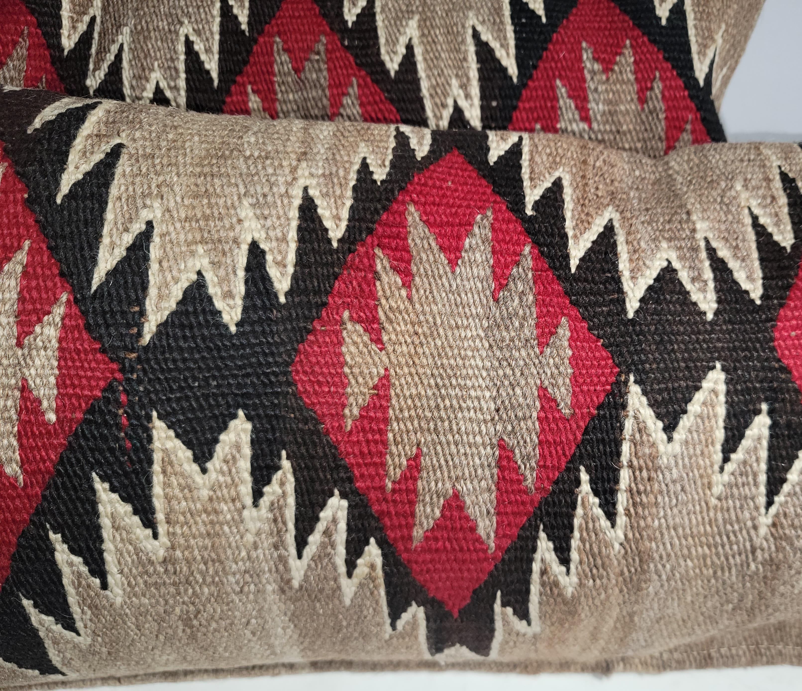 Adirondack 19Thc Navajo Indian Weaving Bolster Pillows -2 For Sale
