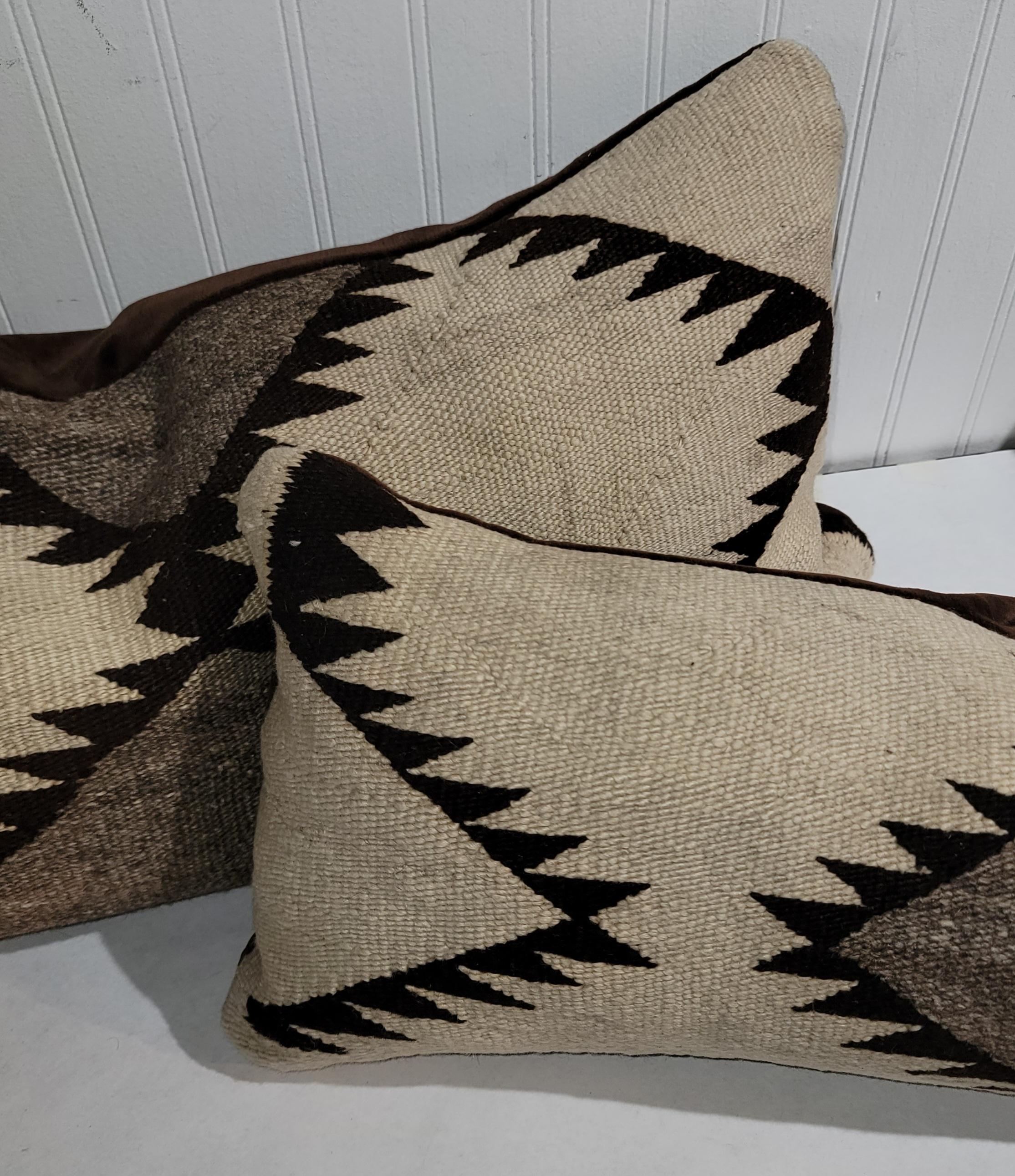 Hand-Woven 19th Century Navajo Indian Weaving Bolster Pillows For Sale
