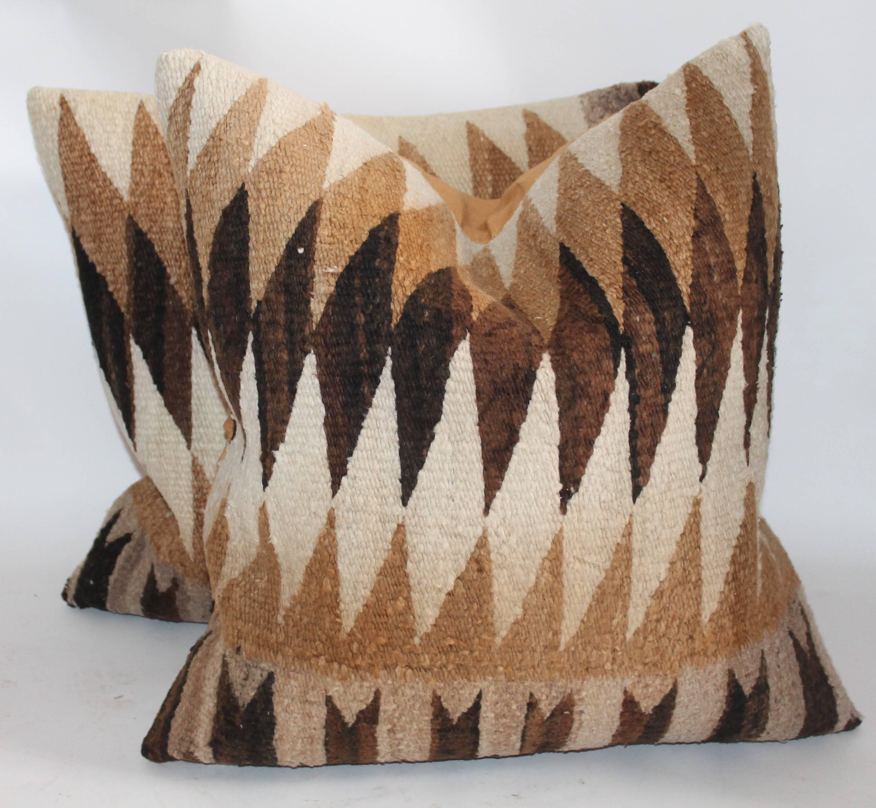 Adirondack Pair of 19th Century Navajo Indian Weaving Pillows