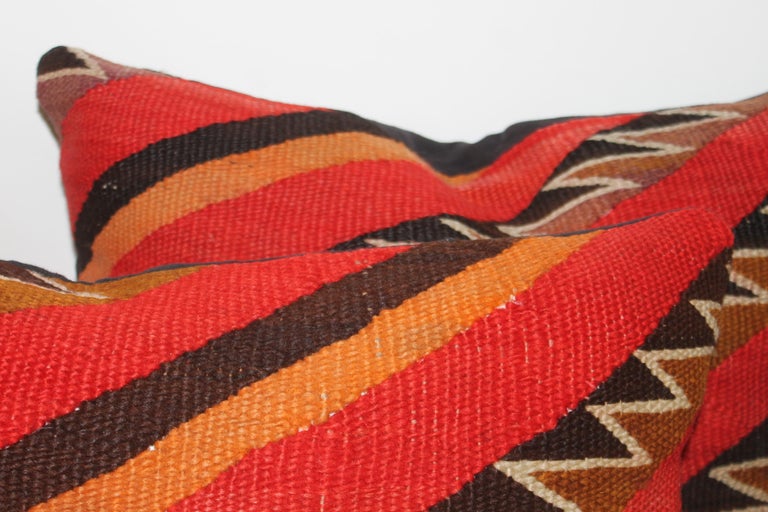 Adirondack 19thc Navajo Indian Weaving Pillows, Pair For Sale