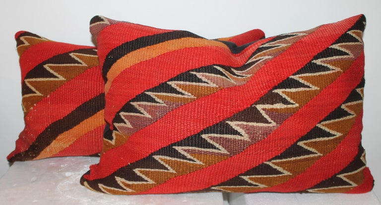 American 19thc Navajo Indian Weaving Pillows, Pair For Sale