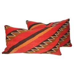 Antique 19thc Navajo Indian Weaving Pillows, Pair