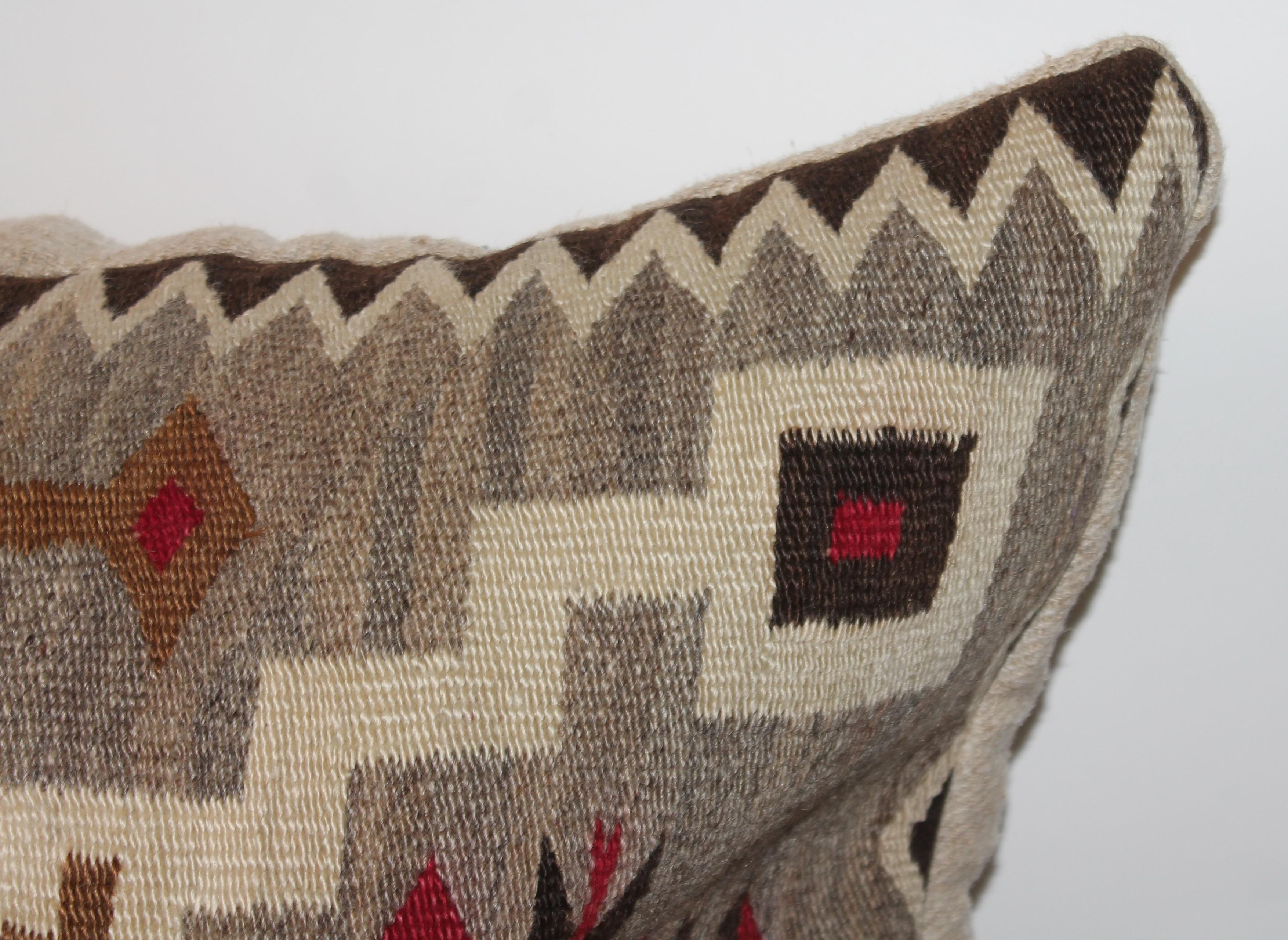 19th Century 19th C Navajo Indian Weaving Storm Pattern Pillow For Sale