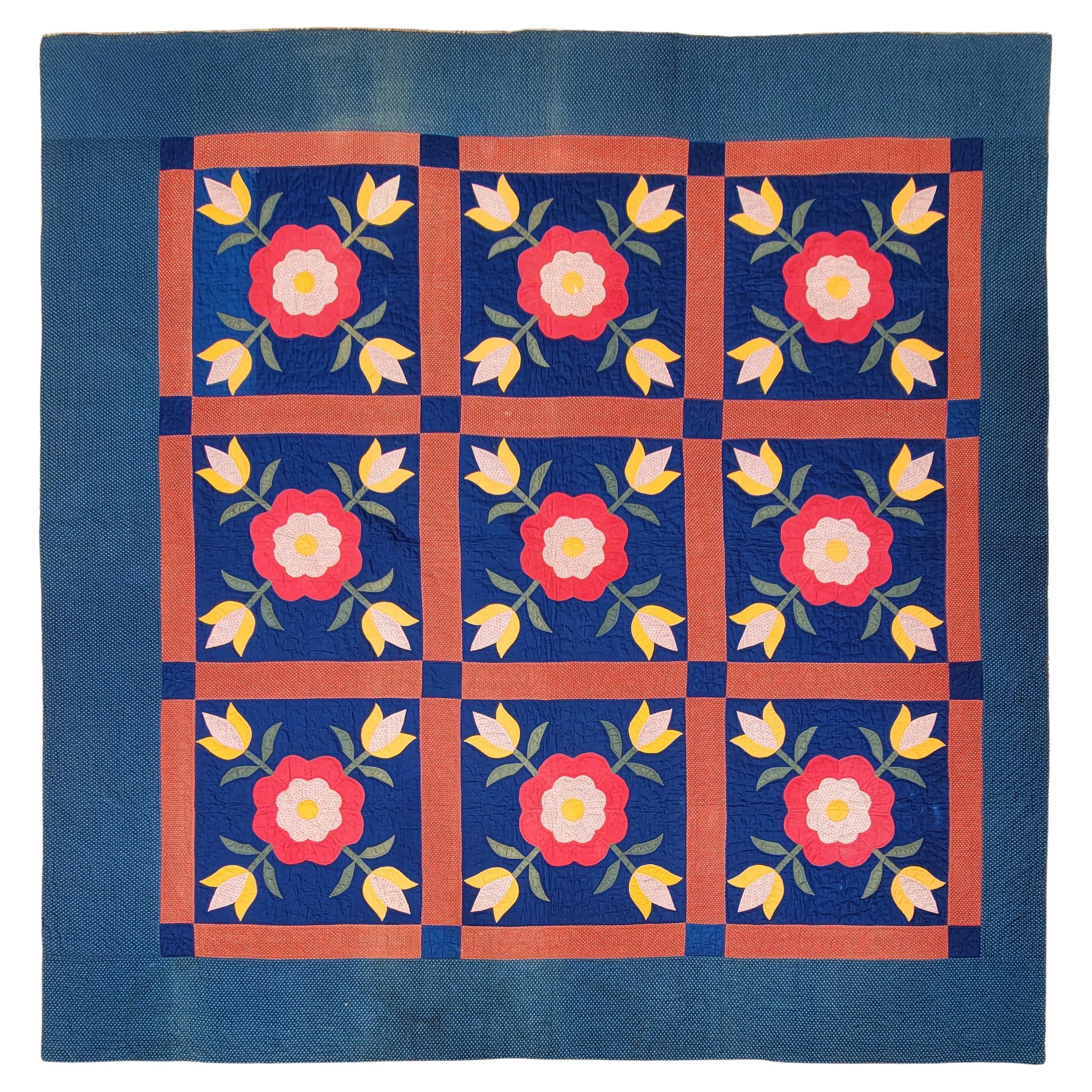 19Thc New England Applique Quilt For Sale