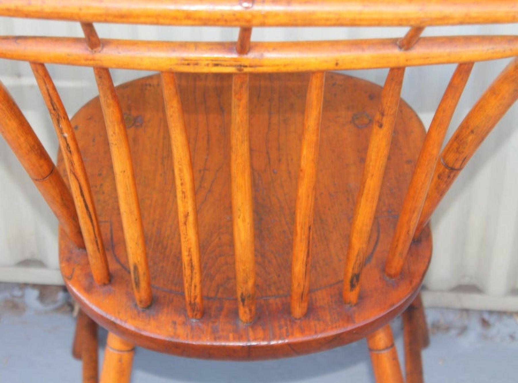Hand-Crafted 19Thc New England Birdcage Windsor Chairs-Set of Six For Sale