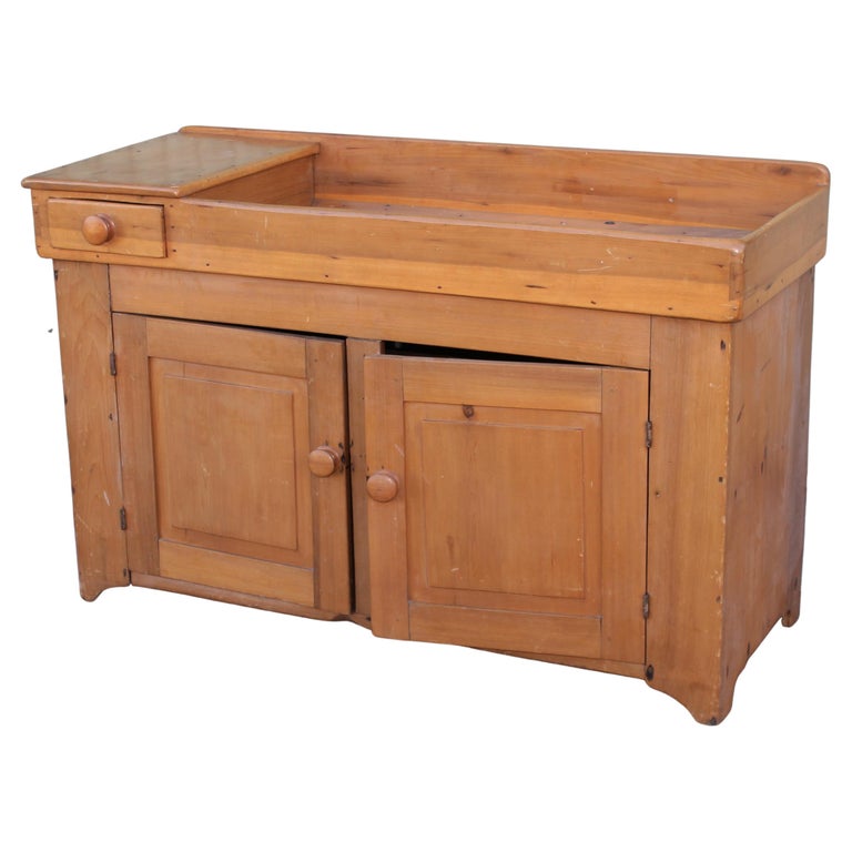 19thc New England Pine Dry Sink For Sale