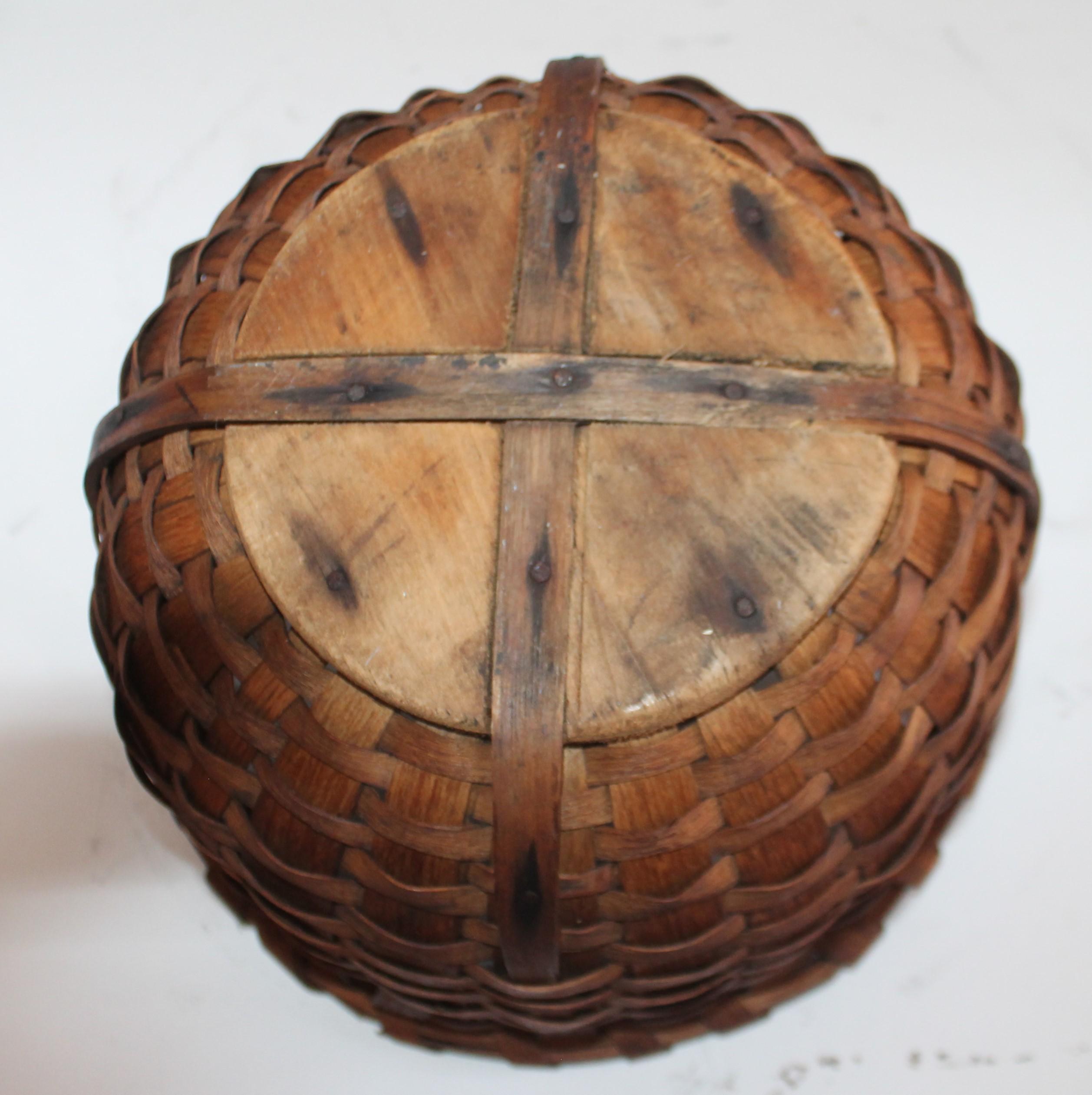 Bentwood 19Thc New England Swing Handled Basket