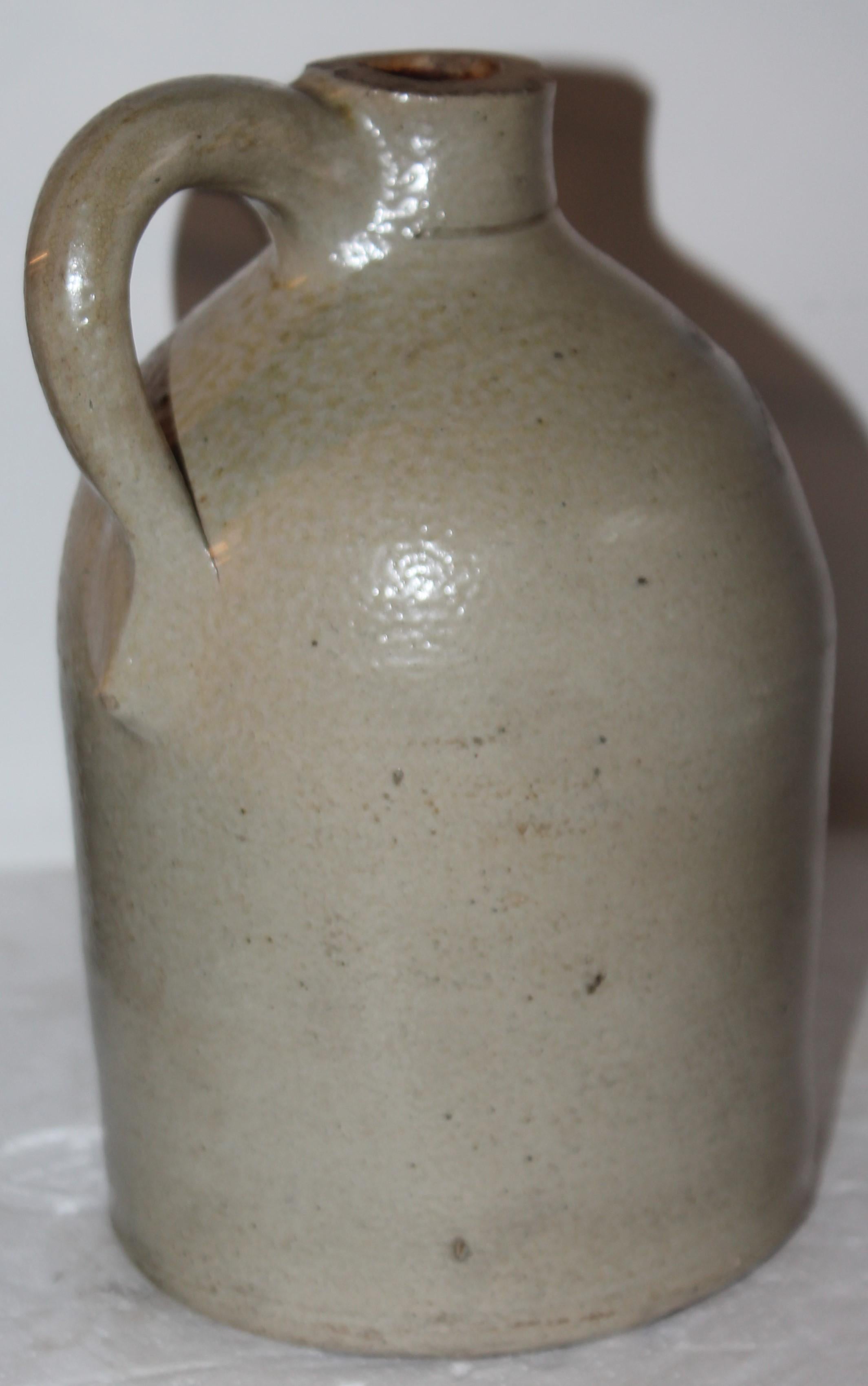 Adirondack 19thc Newbury Port Stoneware Pottery Jug For Sale