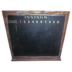 19th C Oak Brunswick Balke Collender Baseball Innings Blackboard Scoreboard