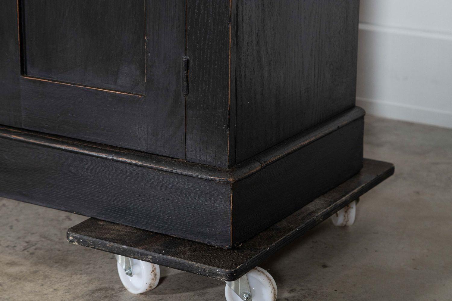 19thC Oak & Pine Ebonised Open Bookcase / Dresser For Sale 9