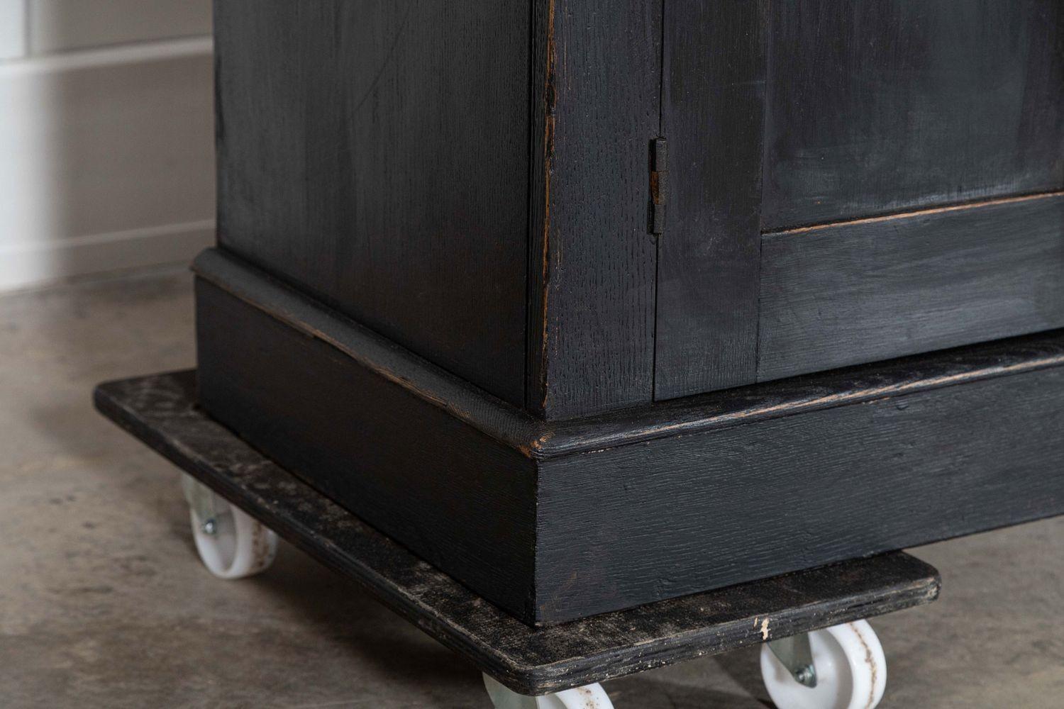 19thC Oak & Pine Ebonised Open Bookcase / Dresser For Sale 11