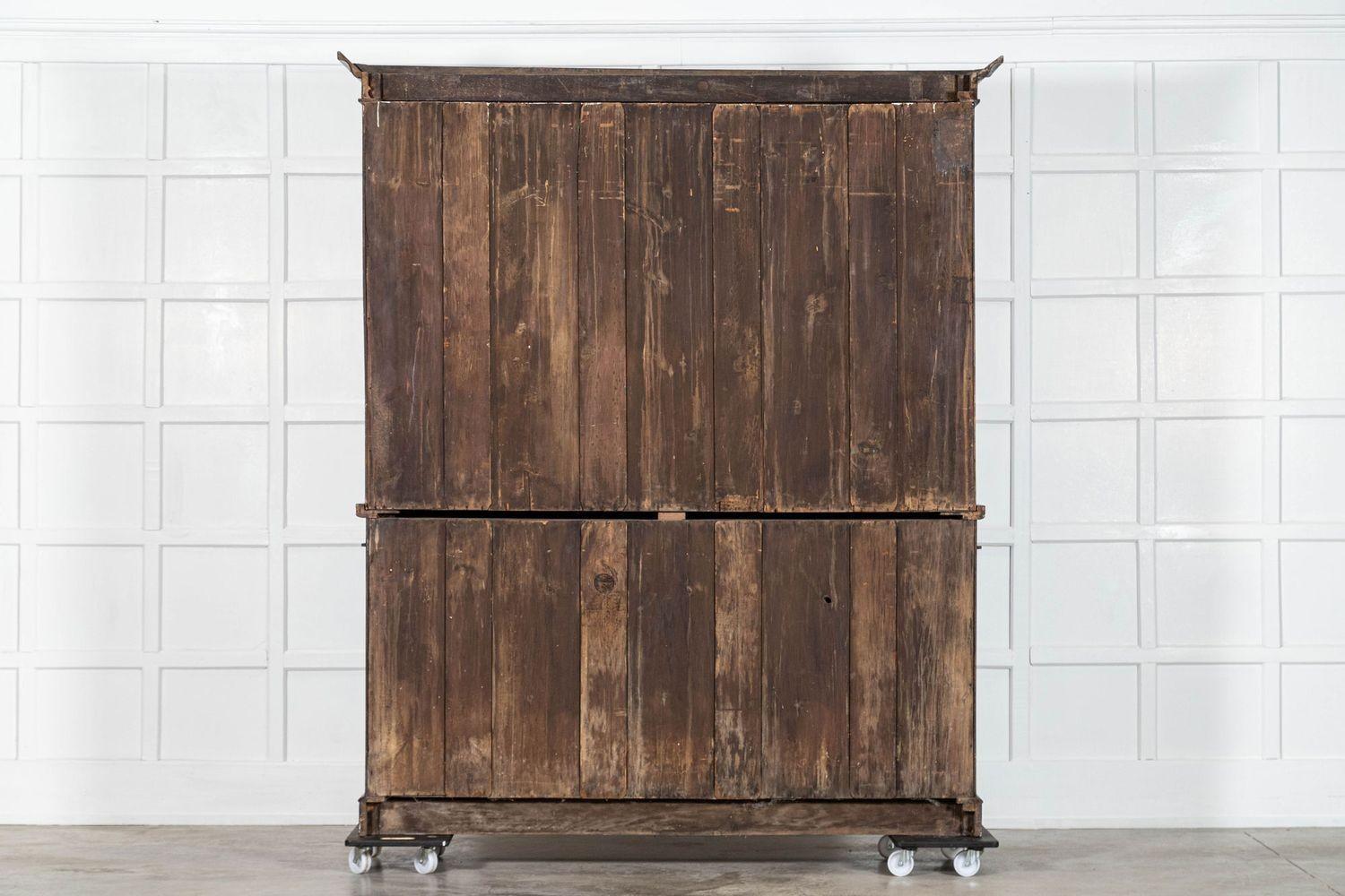 19thC Oak & Pine Ebonised Open Bookcase / Dresser For Sale 13