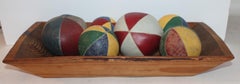 19th Century Oil Cloth Juggling or Carnival Balls Collection / 6 Pieces