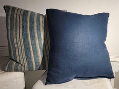 19thc Oil Cloth Striped Pillows