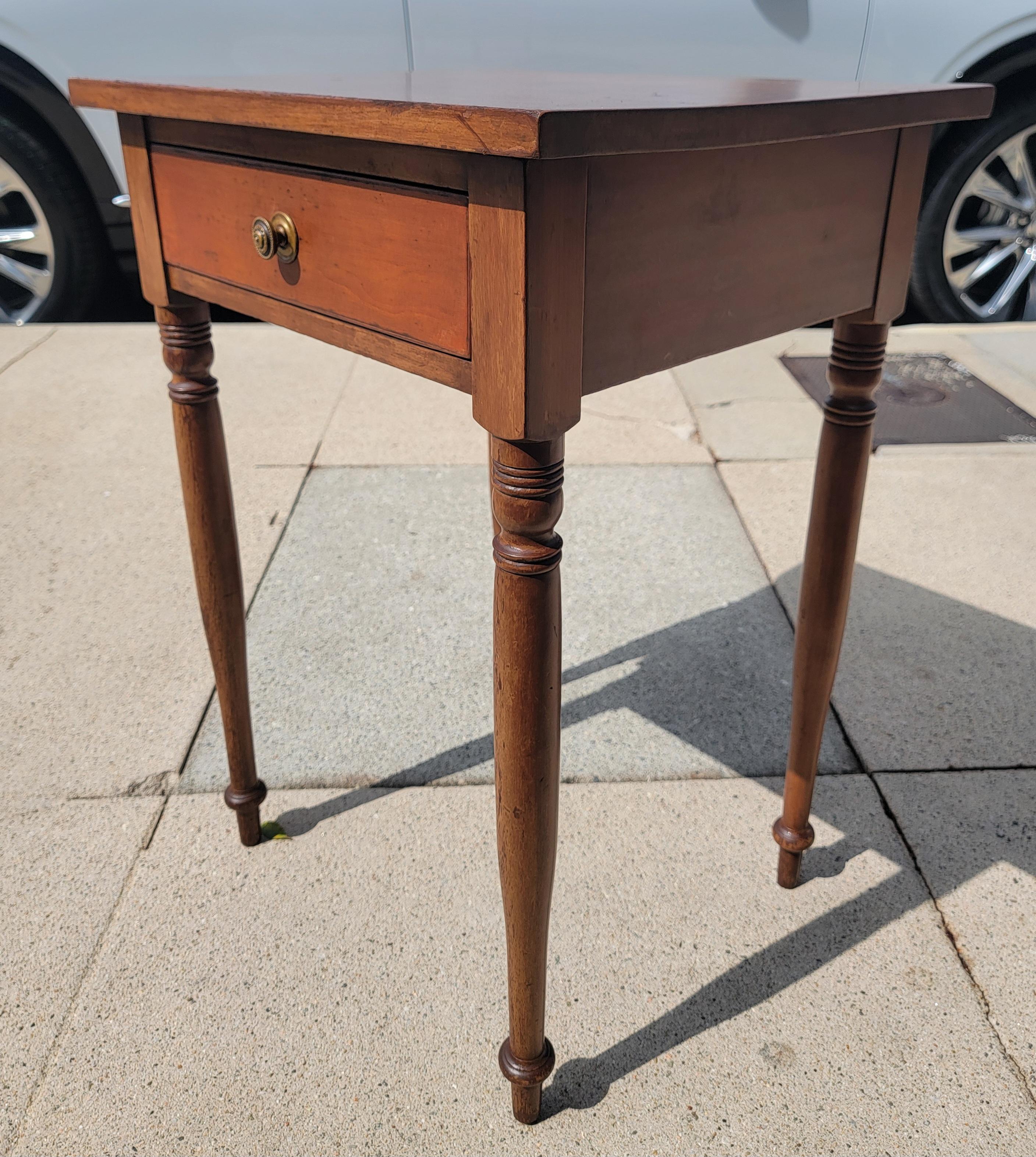 One-Drawer Stand has a Brass Knob.
This is Cherry Wood with a Beautiful Patina.
