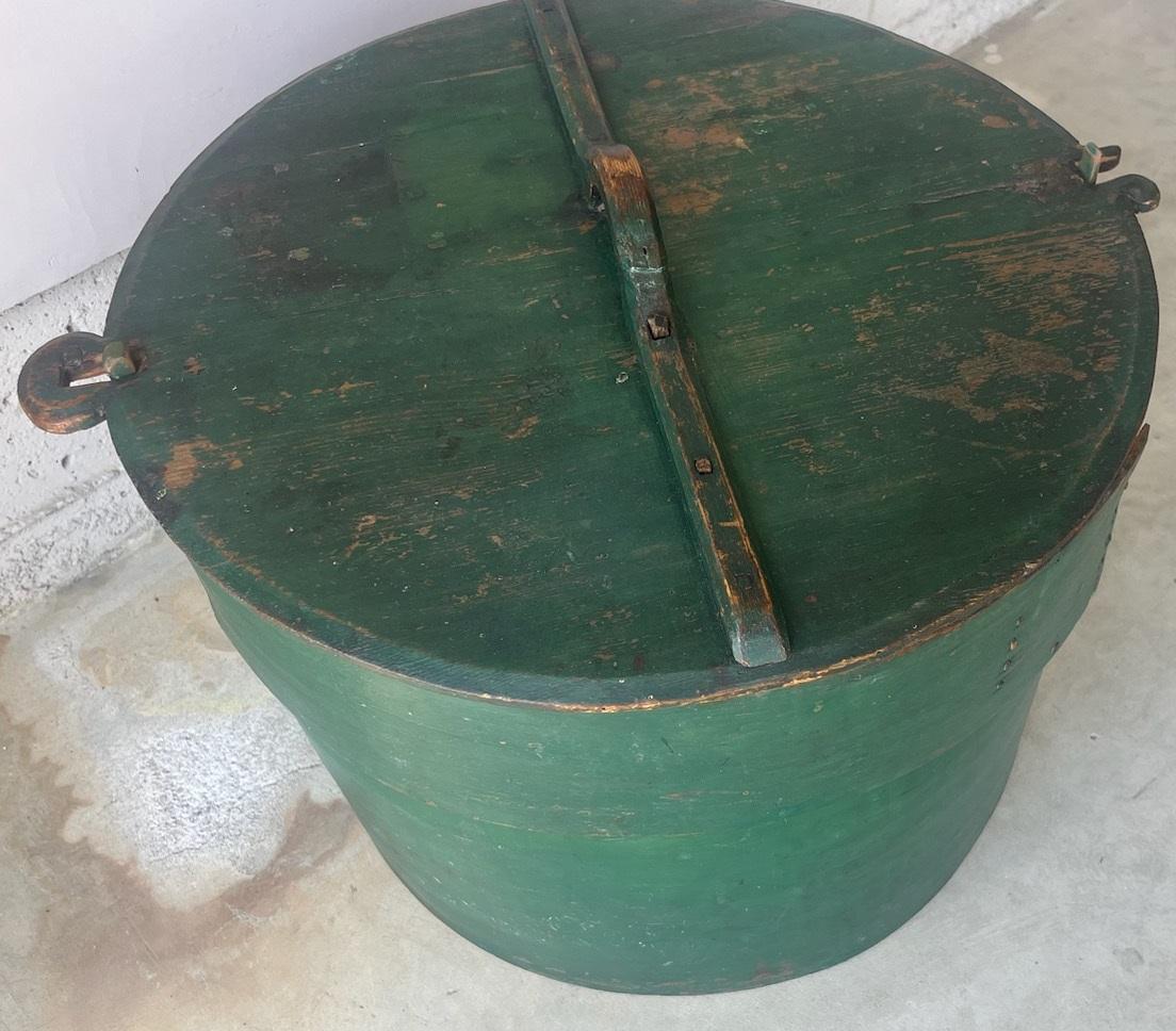 Wood 19Thc Original Apple Green Pantry Box From New England