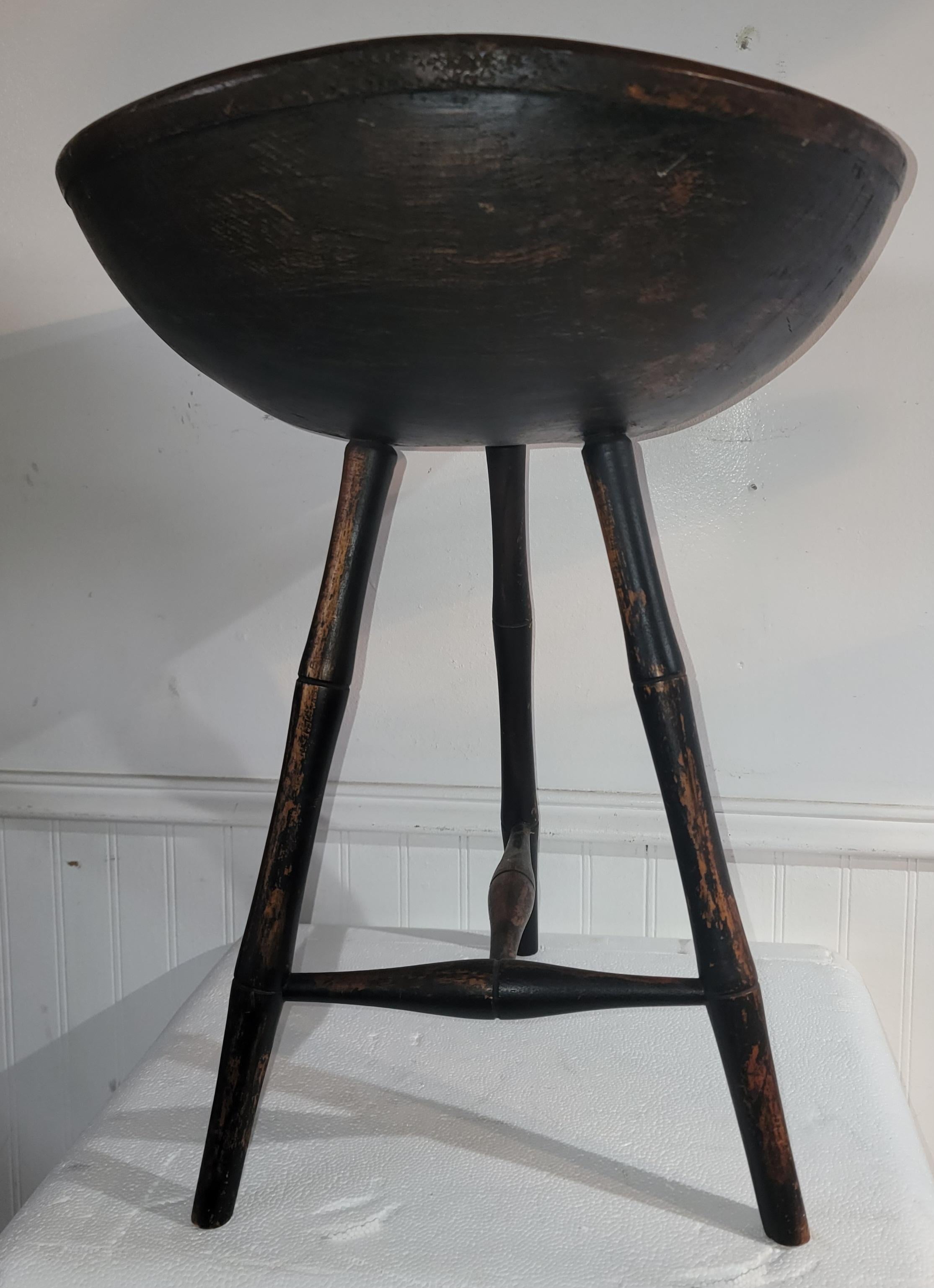 antique dough bowl with legs