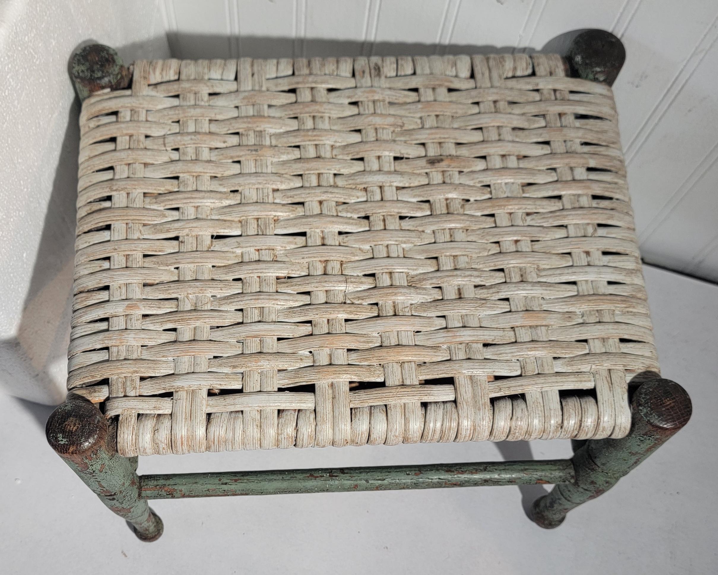 American 19Thc Original Blue Foot Stool For Sale