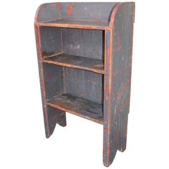 19th Century Original Blue over Red Painted Bucket Bench