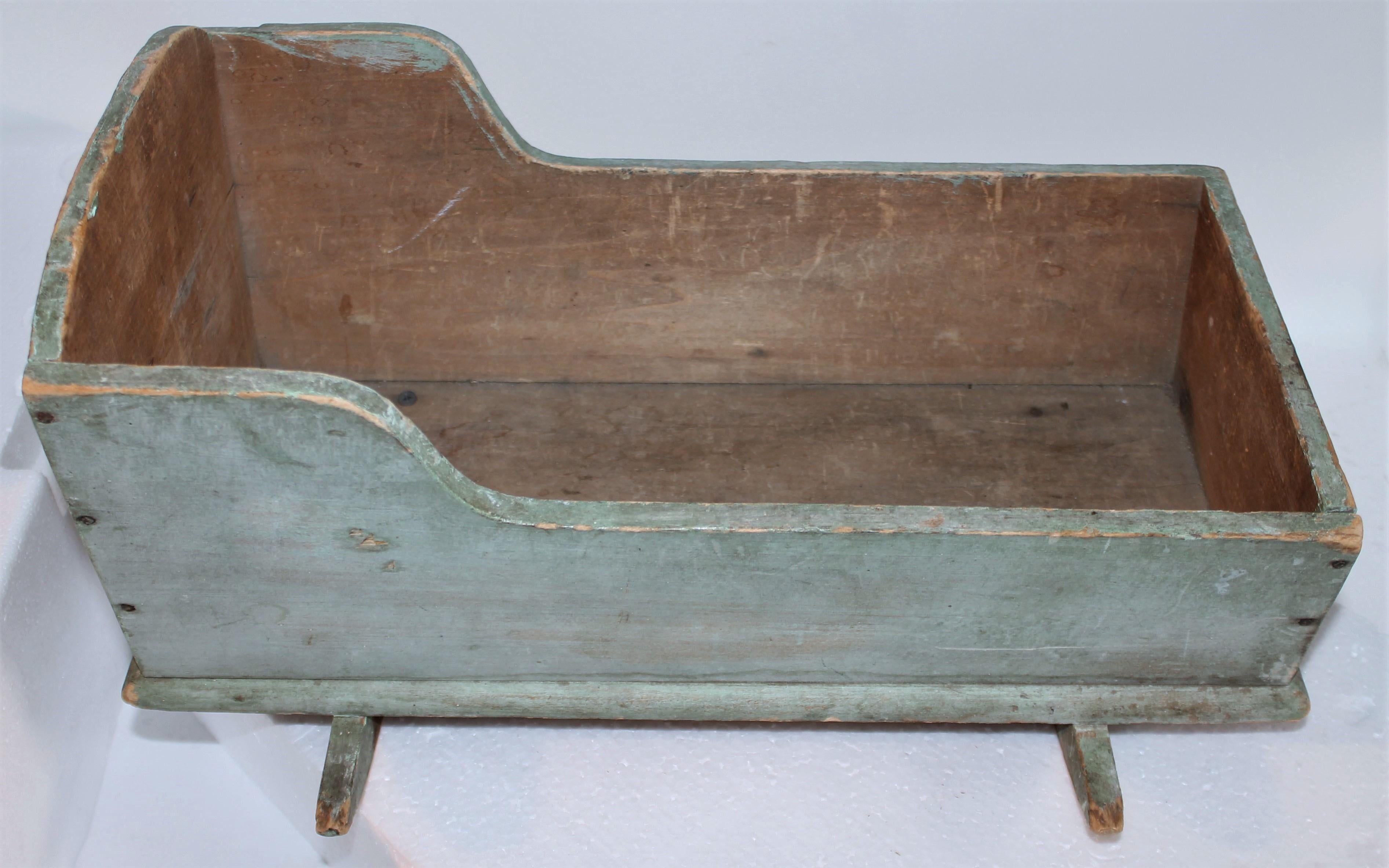 antique wooden doll cradle