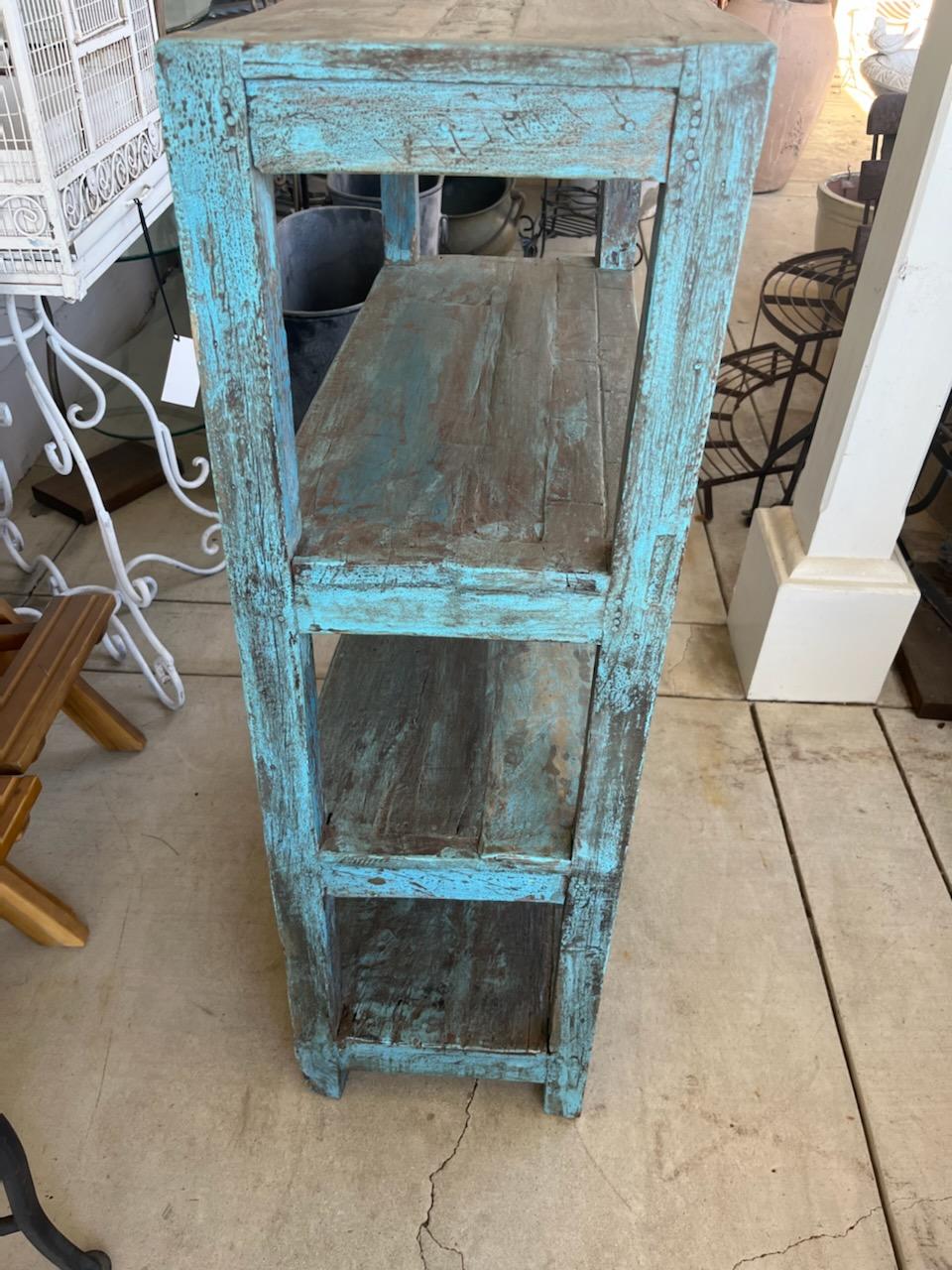 19Thc Original Azul Pintado  Banco / Estantería Folky Bucket Pintado a mano en venta