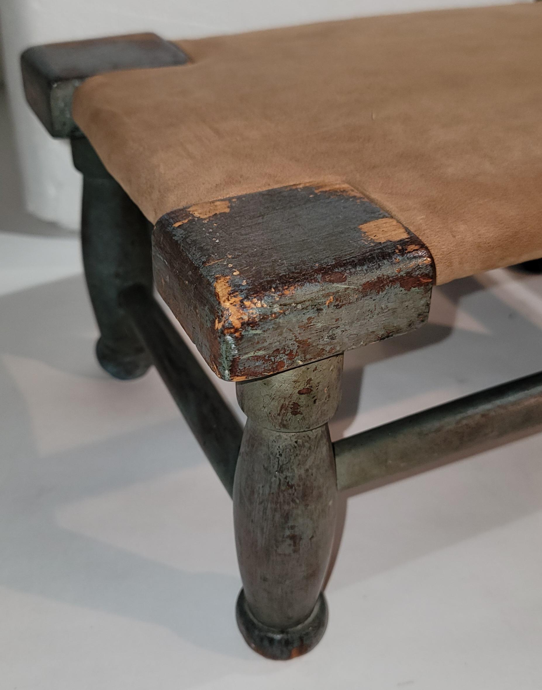 Américain Tabouret original peint en bleu du 19ème siècle en vente