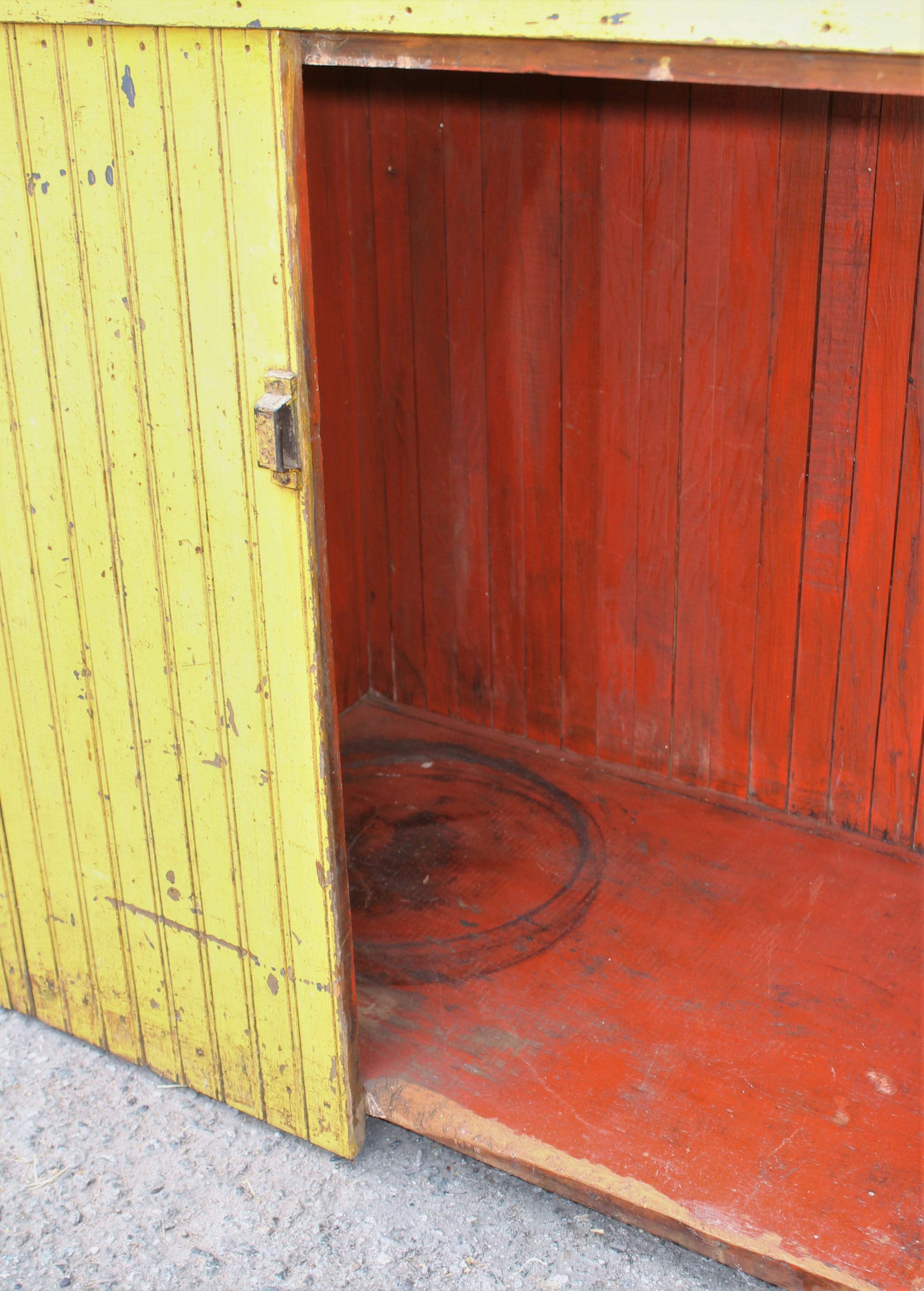 Hand-Painted 19th C Original Chrome Yellow Dry Sink