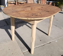 19Thc Original Cream Painted Farm Table From Pennsylvania