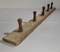 19Thc Original Cream Painted Peg Rack