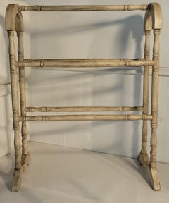 19Thc Original Cream Painted Quilt Rack