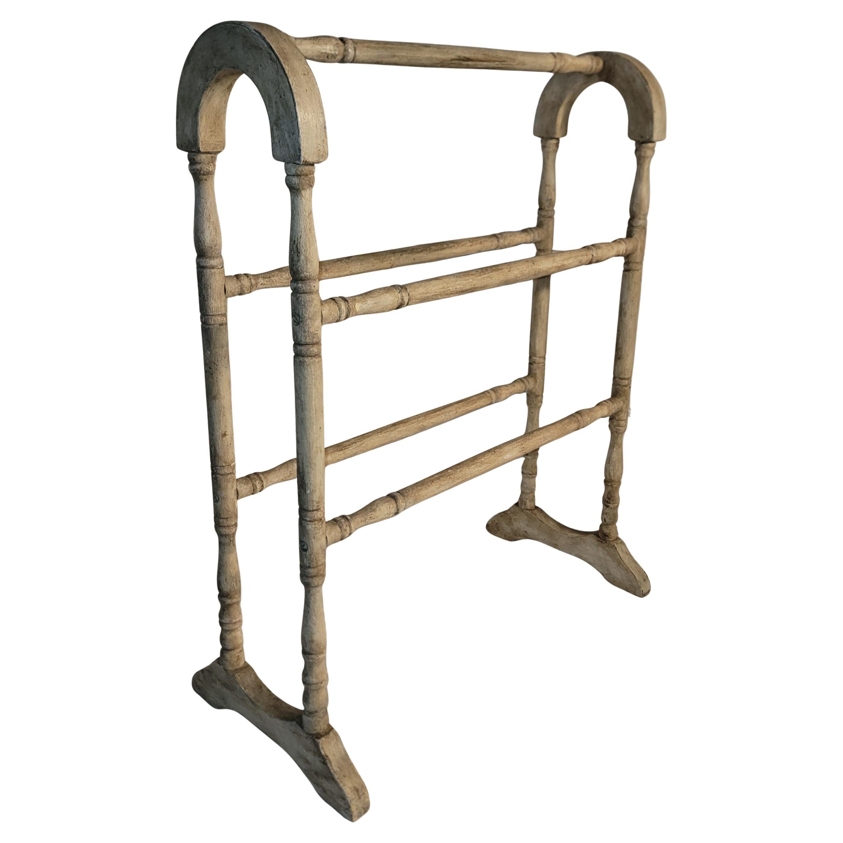 19Thc Original Cream Painted Quilt Rack For Sale