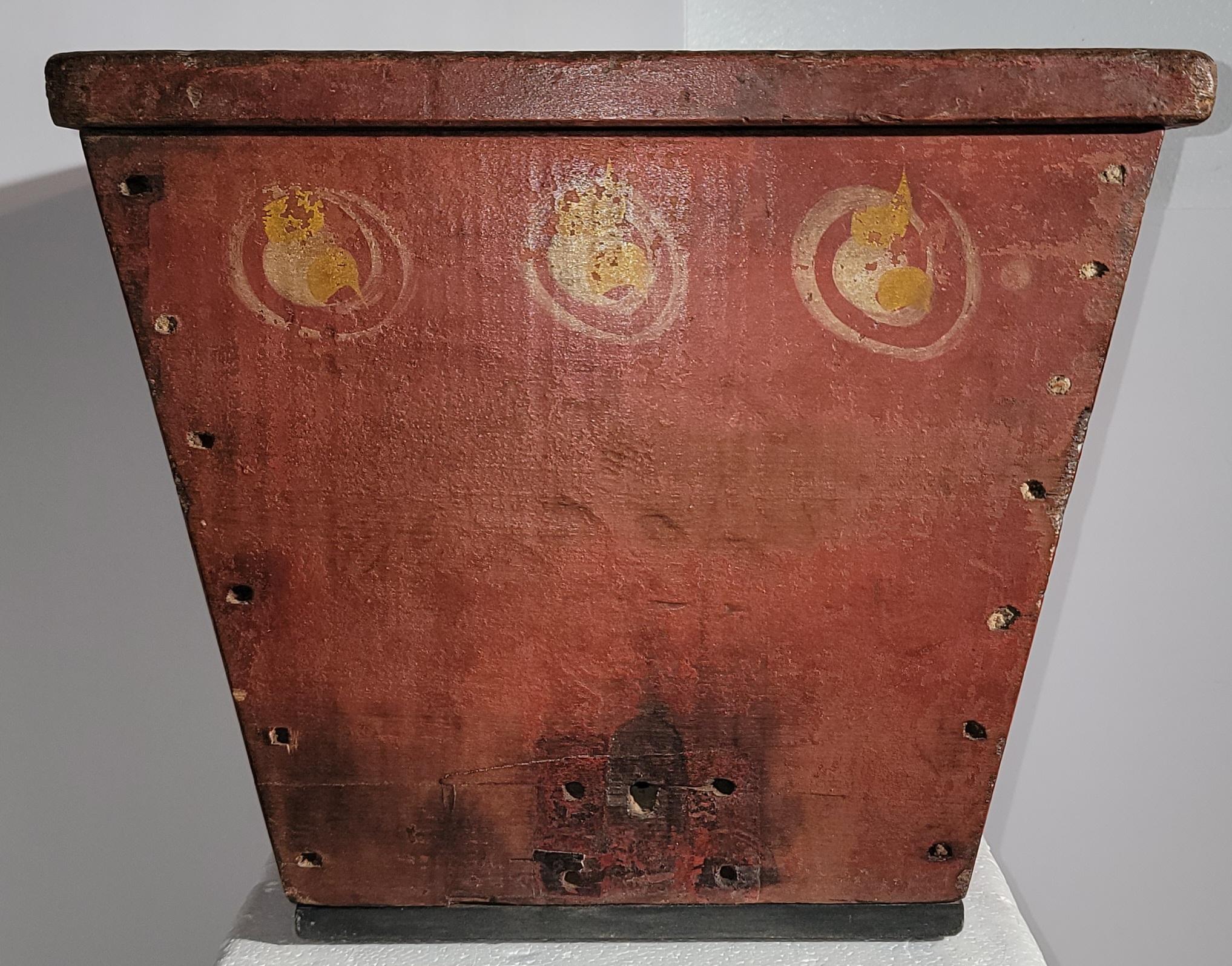 19thc Original Decorated Buggy Box from Pennsylvania In Good Condition For Sale In Los Angeles, CA