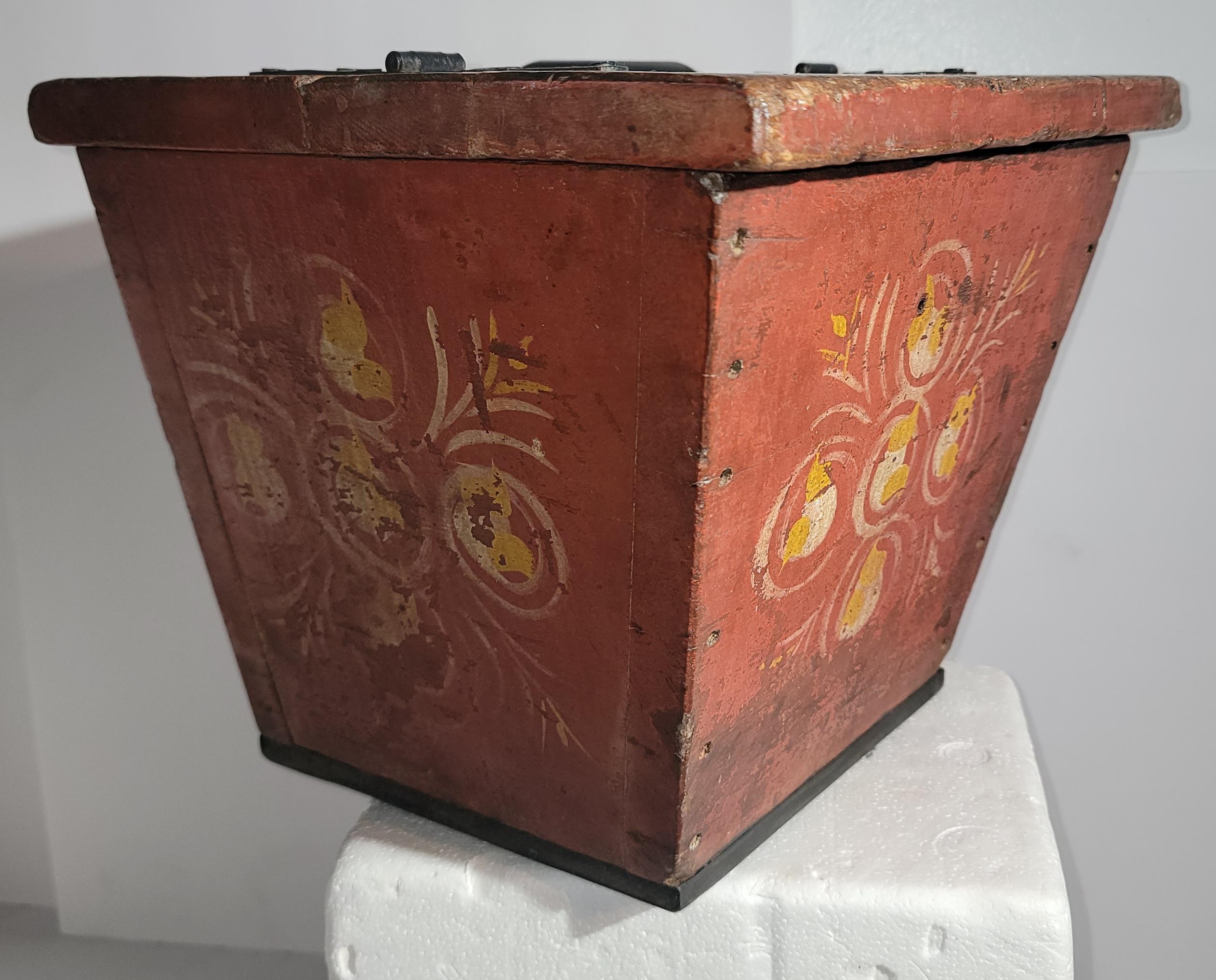 Wood 19thc Original Decorated Buggy Box from Pennsylvania For Sale