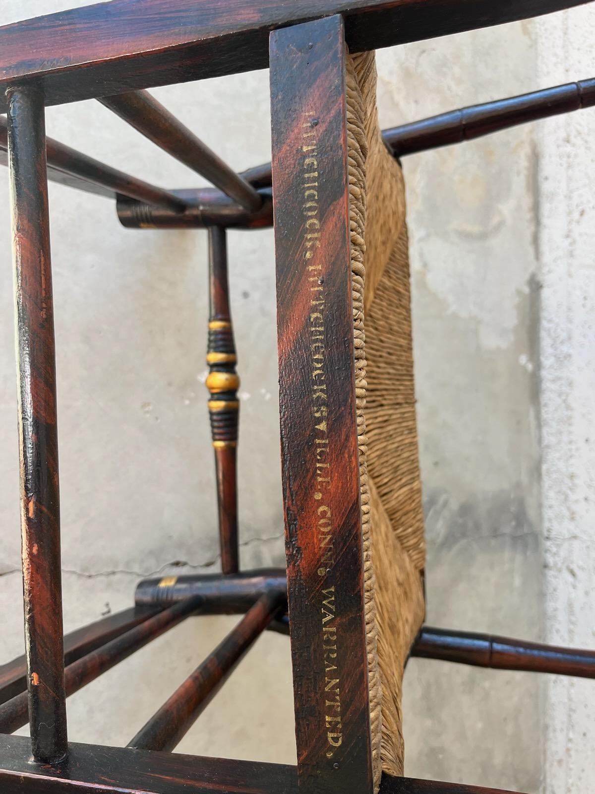 Wood 19thc Original Decorated Hitchcock Chair Company For Sale
