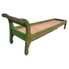 19Thc Original Green Painted Day Bed