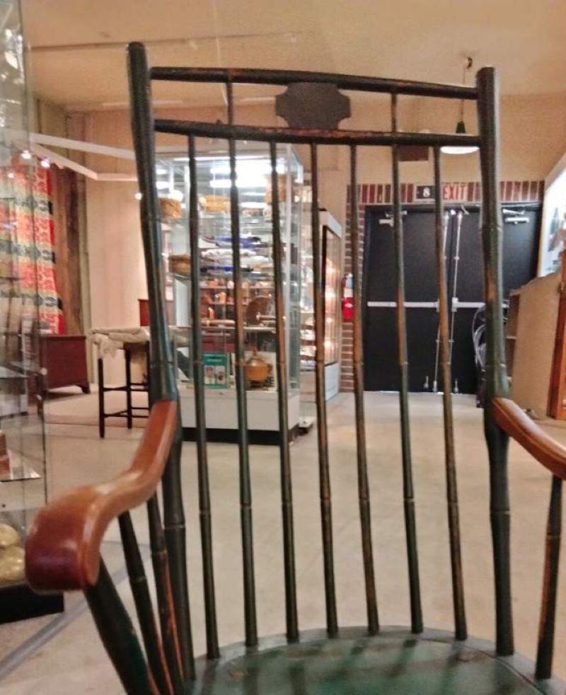 Adirondack 19Thc Original Green Painted Windsor Rocking Chair