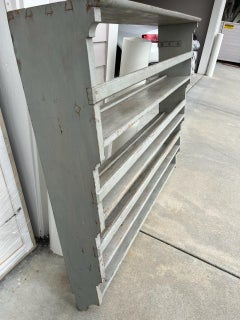 19thc Original Grey Painted Plate Rack From New England