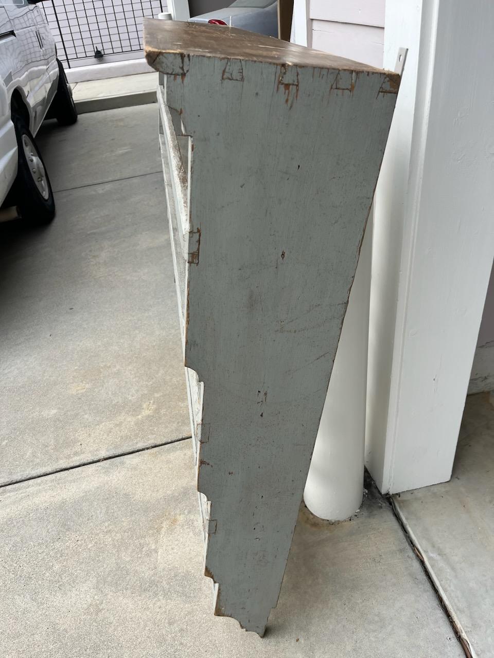 Adirondack 19thc Original Grey Painted Plate Rack From New England