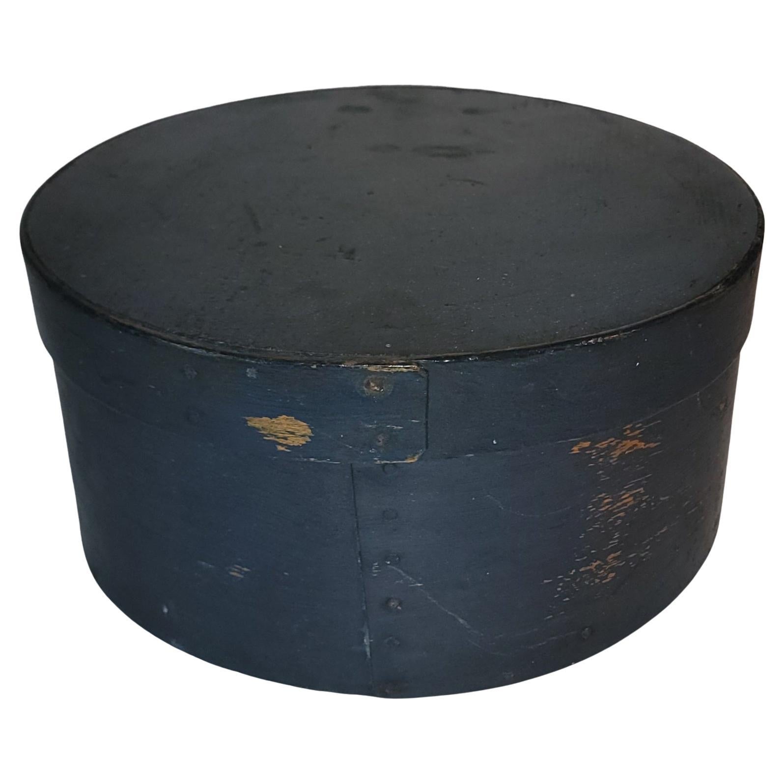 Boîte à provisions originale bleu indigo du 19e siècle