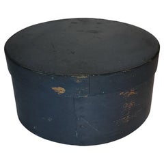 Boîte à provisions originale bleu indigo du 19e siècle