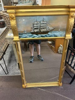 19th Century Original Lemon Gilded Reverse Painted Mirror